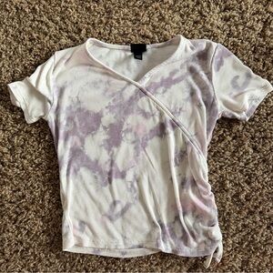 Purple and White Short Sleeve Tee